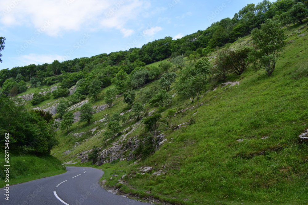 Winding road at Cheddar gorge