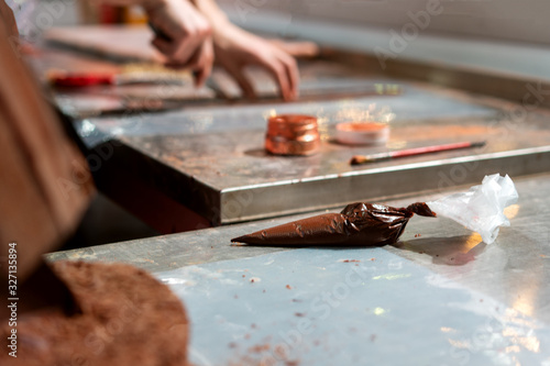 confectionery, hand made chocolate and cake production, professional cuisine