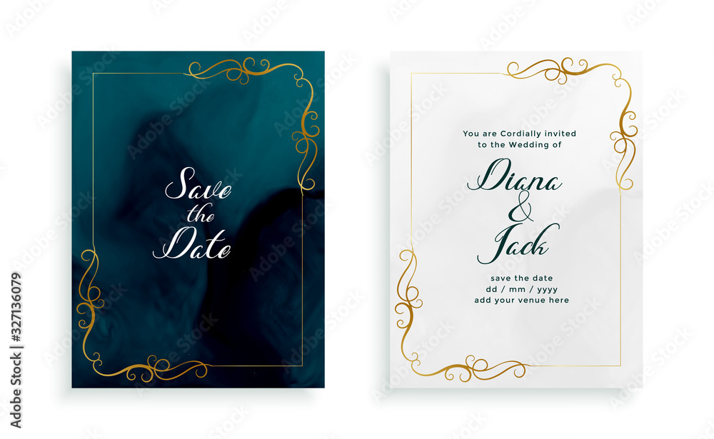 Naklejka premium elegant floral wedding card invitation template design