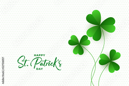 happy st. patricks day clover leaves background