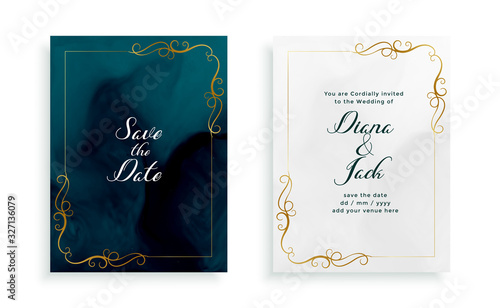 elegant floral wedding card invitation template design