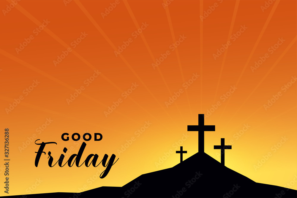 good friday background with three cross on mountain Stock Vector | Adobe  Stock