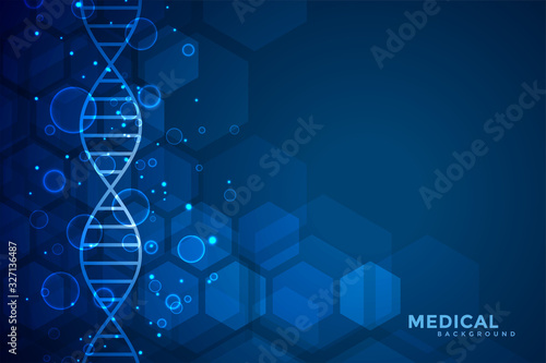 blue dna blue medical and healthcare background design