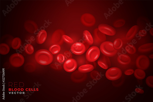 realistic red blood cells flowing through artery background