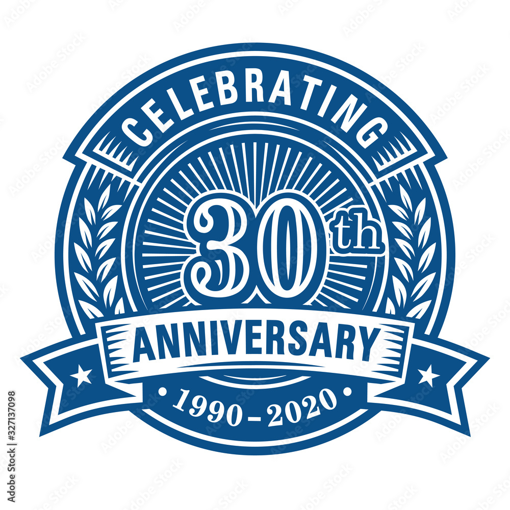 30 years of celebrations design template. 30th anniversary logo. Vector and illustrations. 30 years of celebrations design template. 30th anniversary logo. Vector and illustrations.