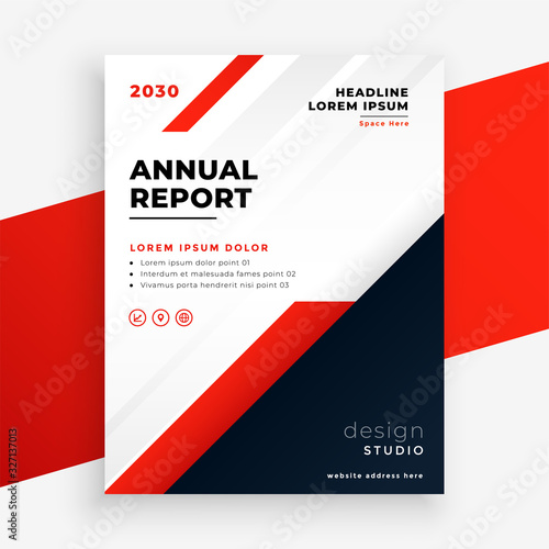 red theme business flyer annual report template