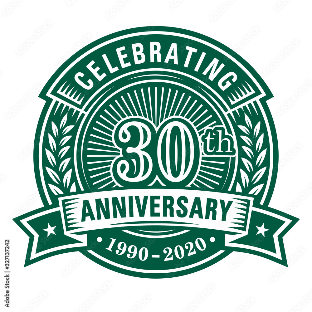 30 years of celebrations design template. 30th anniversary logo. Vector and illustrations. 30 years of celebrations design template. 30th anniversary logo. Vector and illustrations.