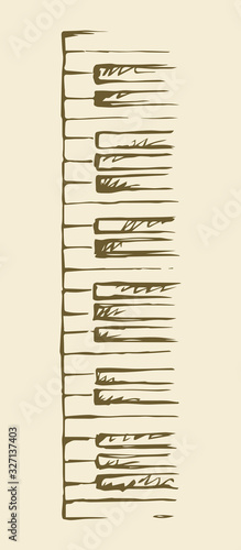 Piano Keys. Vector drawing
