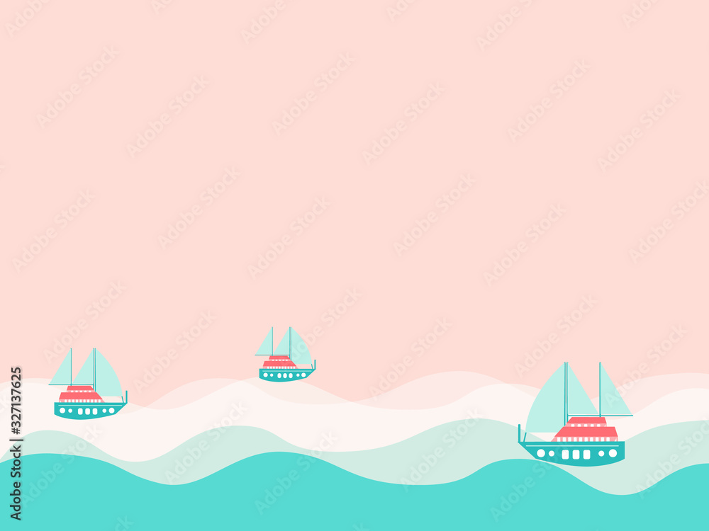 Naklejka premium yachts sailing in the ocean