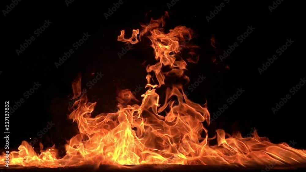 Burning Big Fire 240fps Slow Motion x8 Loop 3 High Speed Camera