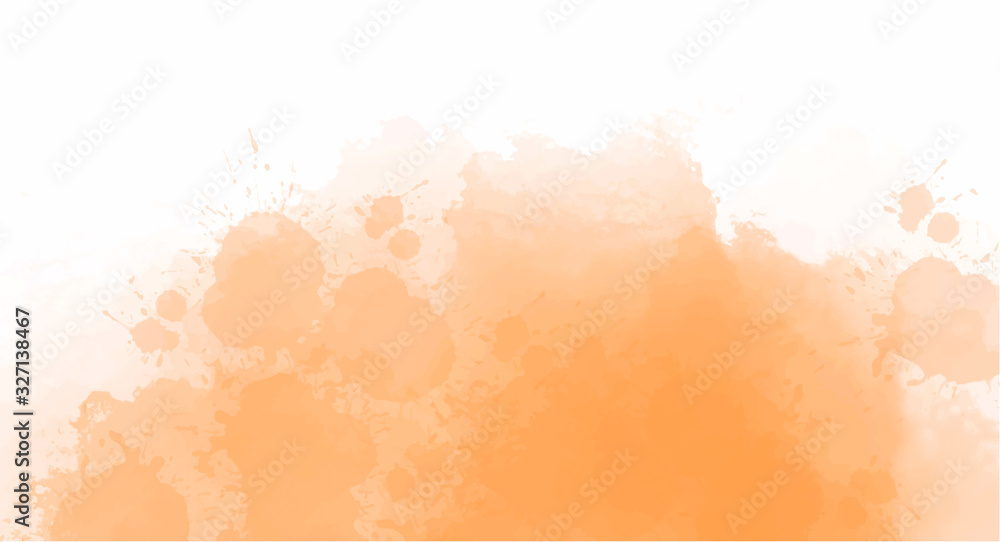 Fototapeta Orange watercolor background for your design, watercolor background concept, vector.