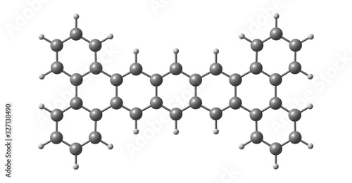 Tetrabenzopentacene molecular structure isolated on white photo