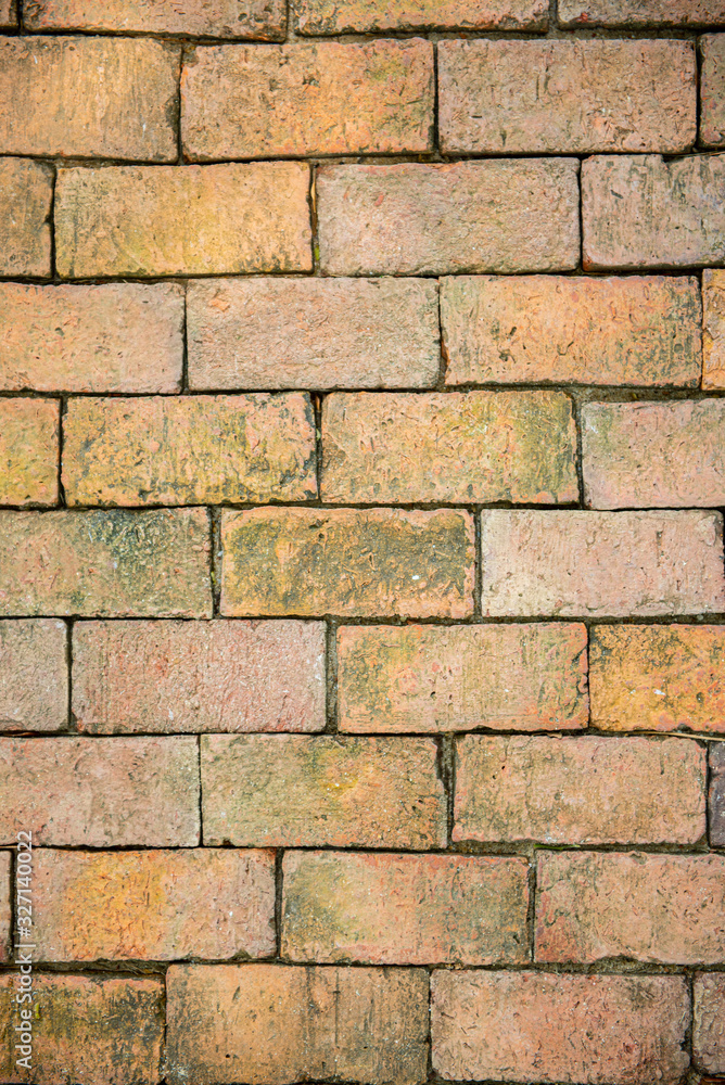 Fototapeta premium Picture of the red brick working wall Is a brick used in ancient times