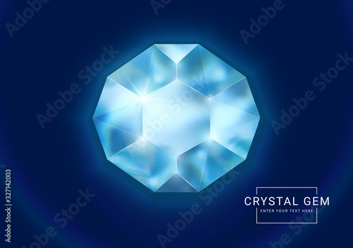 Fantasy crystal jewelry gems, polygon shape stone for game asset.