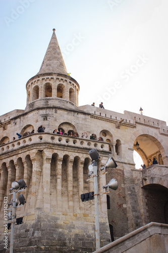 Budapest, Hungary - October 06, 2014: view to the stairs in front of Fisherman's Bastion