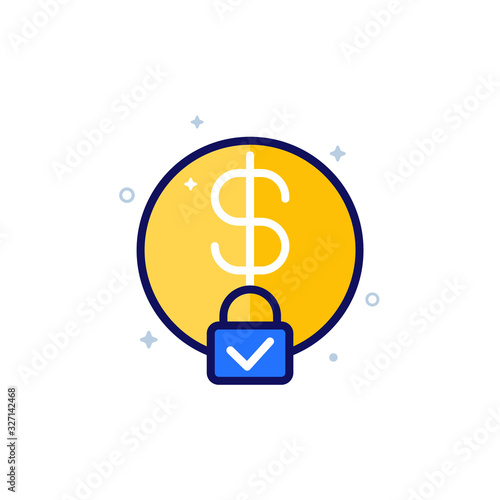 fixed cost or price icon, vector