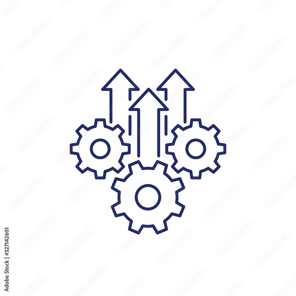 Operational excellence, production growth line icon Operational excellence, production growth line icon