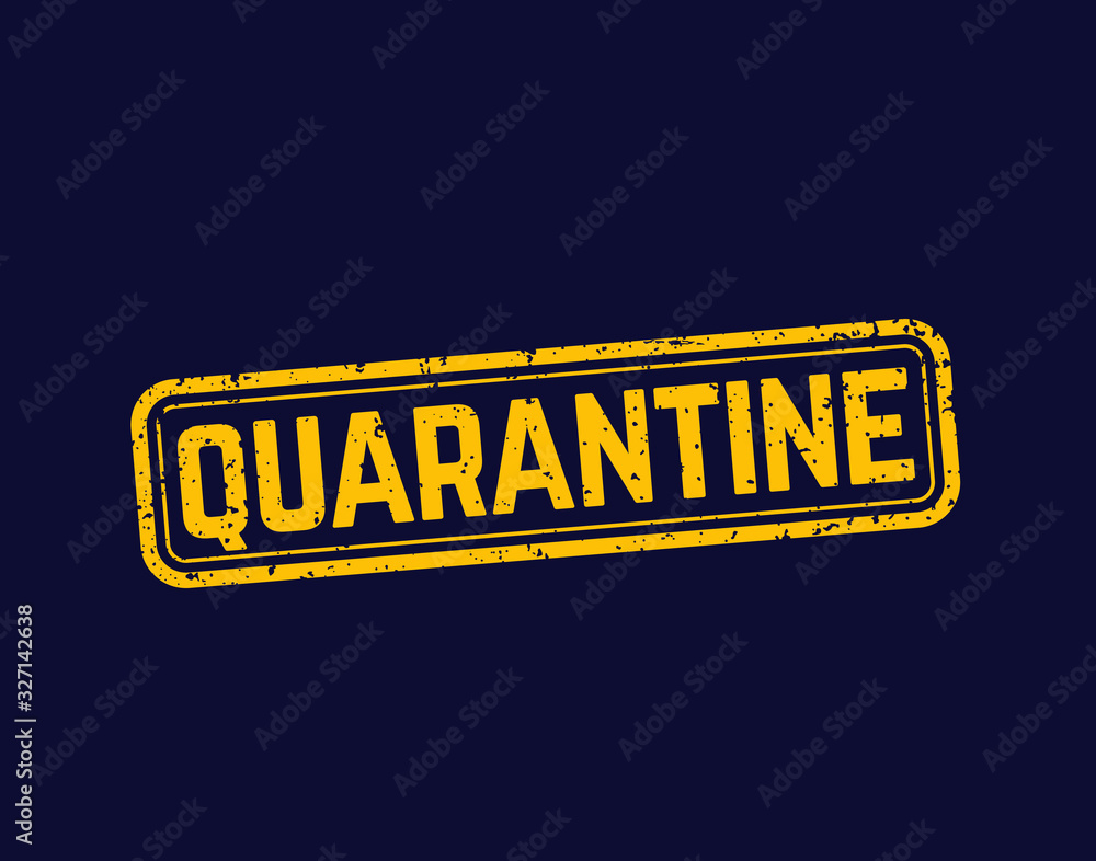 quarantine stamp, grunge vector sign - obrazy, fototapety, plakaty 