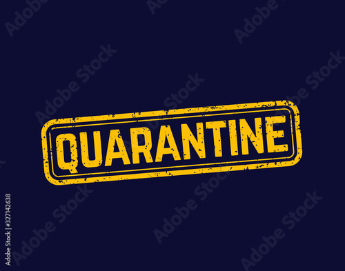 quarantine stamp, grunge vector sign