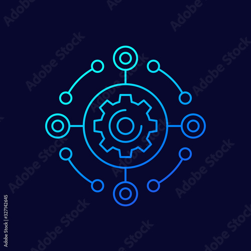 software, framework and integration line icon