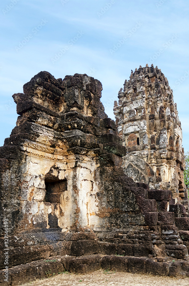 Ruins of Ancient Thai Temple (Wat Phra pai Luang). Famous Sukhothai Historical Park, a UNESCO World Heritage Site. The  ancient capital of Sukhothai, Thailand