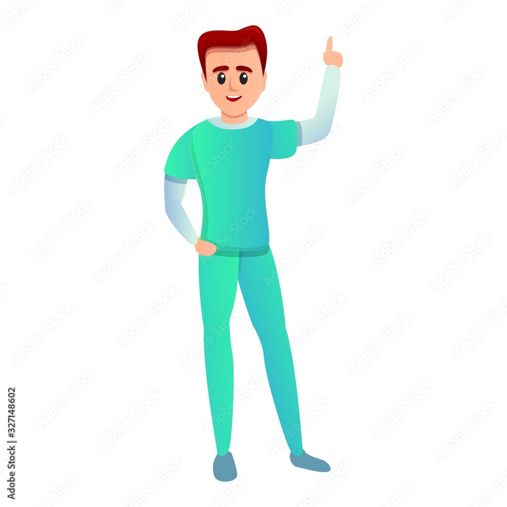 Nurse man icon. Cartoon of nurse man vector icon for web design isolated on white background