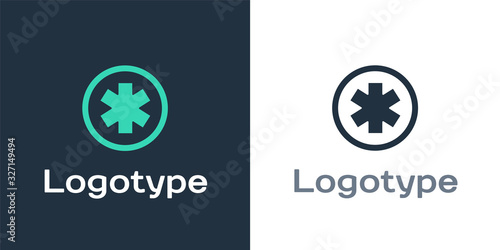 Logotype Medical symbol of the Emergency - Star of Life icon isolated on white background. Logo design template element. Vector Illustration
