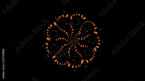 4k Background motion Abstract multicolored motion graphics background Seamless rotating loop mandala art