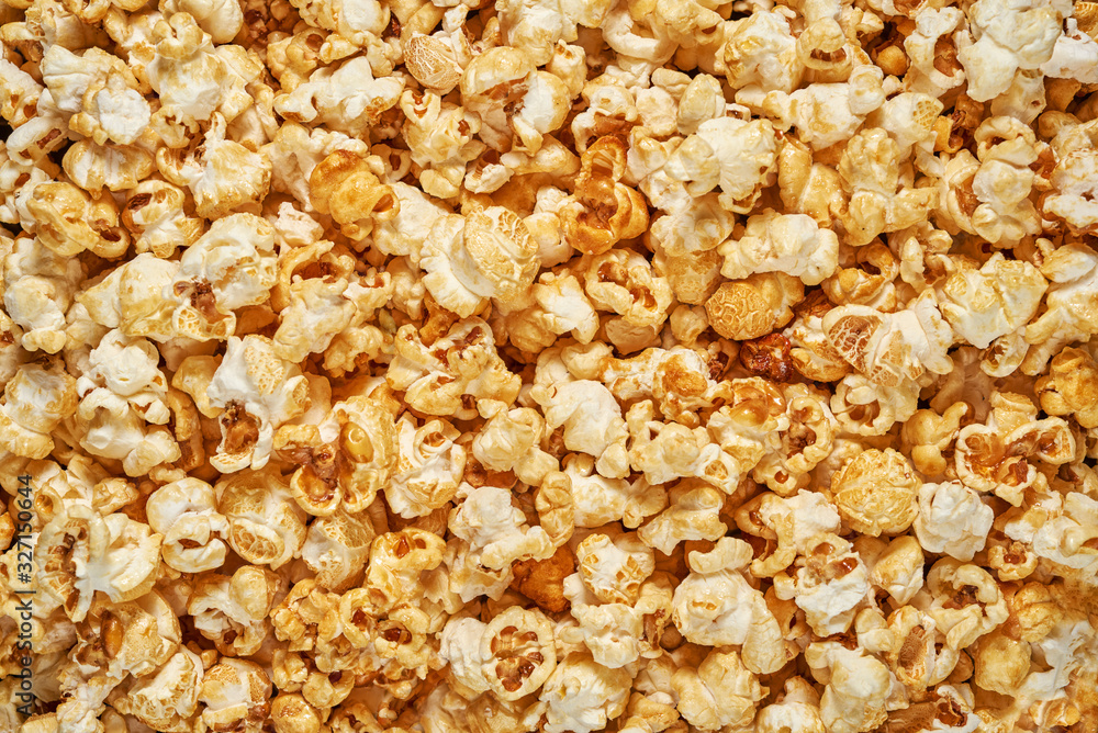 Background of popcorn flakes. Popcorn flakes close-up. Background of popcorn flakes. Popcorn flakes close-up.