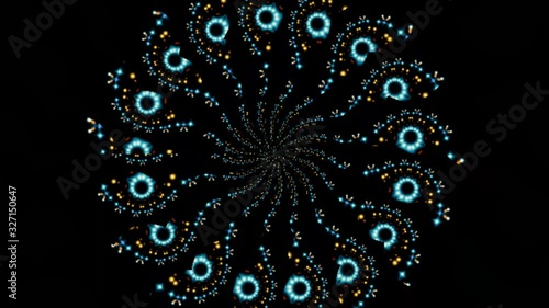 4k Background motion Abstract multicolored motion graphics background Seamless rotating loop mandala art