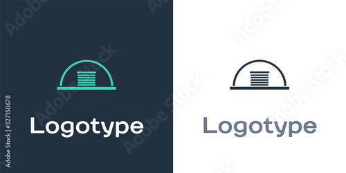 Logotype Hangar icon isolated on white background. Logo design template element. Vector Illustration
