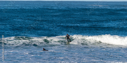 Photography Sport surfing on the beach of zurriola located in san sebastian spain