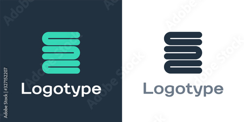 Logotype Towel stack icon isolated on white background. Logo design template element. Vector Illustration