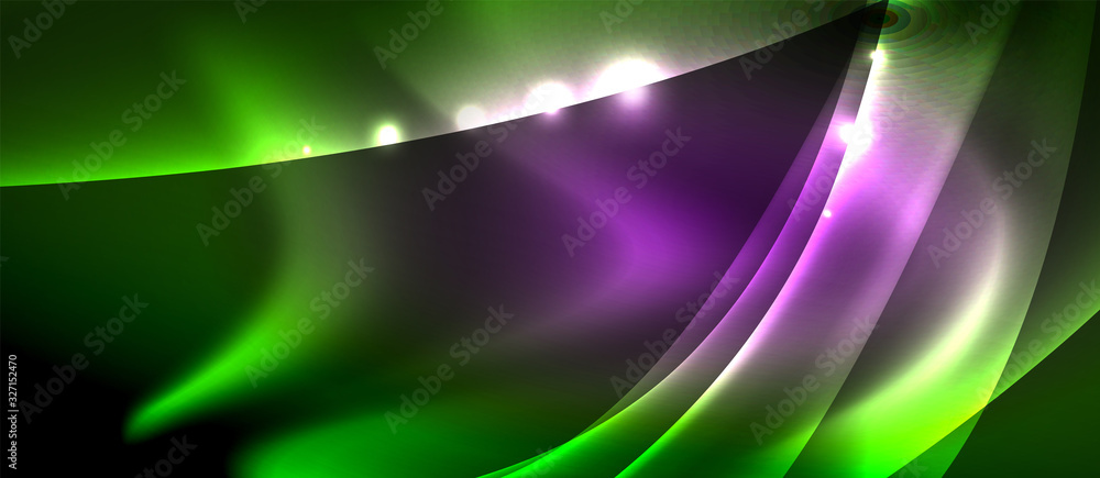 Abstract background. Shiny design neon waves with light effects, techno trendy design. Vector Illustration For Wallpaper, Banner, Background, Card, Book Illustration, landing page Abstract background. Shiny design neon waves with light effects, techno trendy design. Vector Illustration For Wallpaper, Banner, Background, Card, Book Illustration, landing page