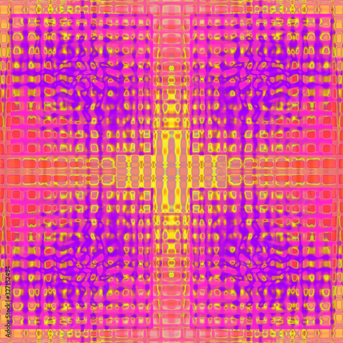 Abstact purple magenta lilac yellow seamless square design light wave illusion photo