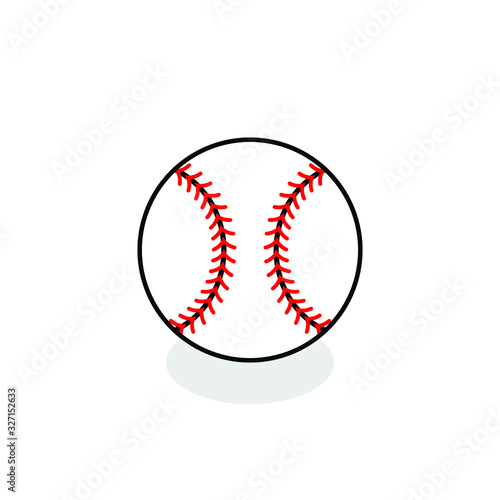 Baseball ball with shadow over white background. Vector illustration. EPS10