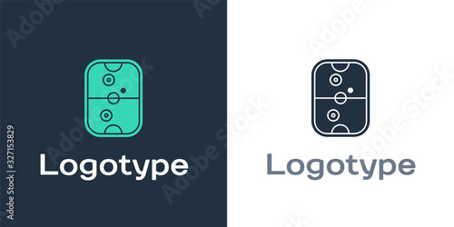 Logotype Air hockey table icon isolated on white background. Logo design template element. Vector Illustration