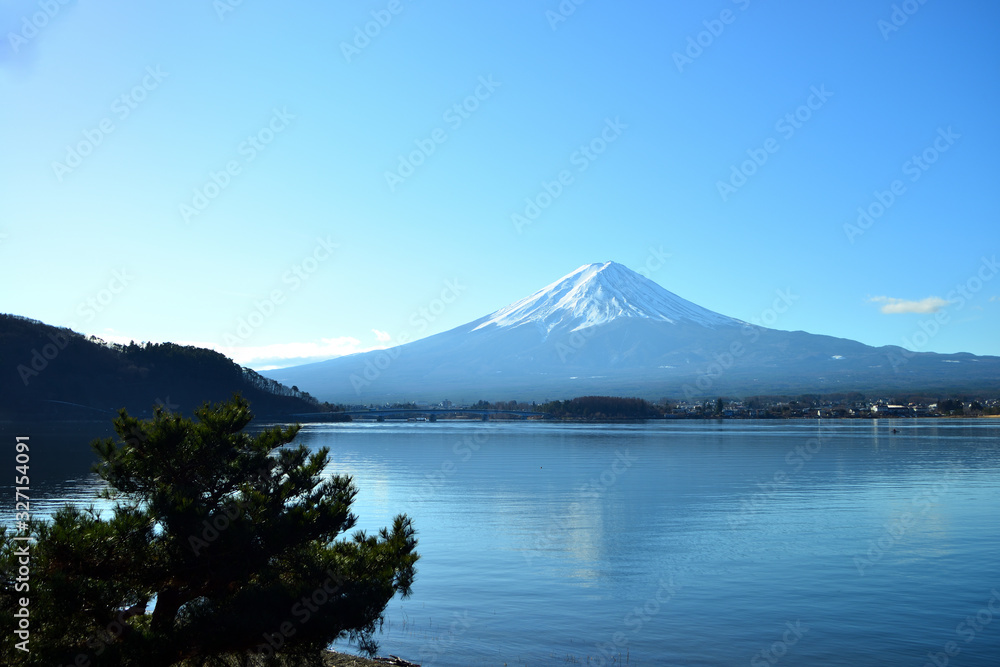 富士　富士山　山梨県河口湖付近の風景