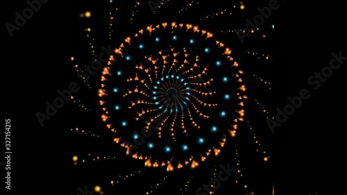 4k Background motion Abstract multicolored motion graphics background Seamless rotating loop mandala art