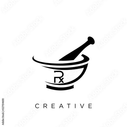 rx medicine logo design vector