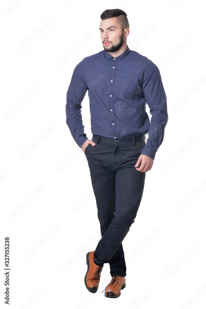 Handsome man posing isolated on white background Handsome man posing isolated on white background