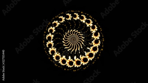 4k Background motion Abstract multicolored motion graphics background Seamless rotating loop mandala art