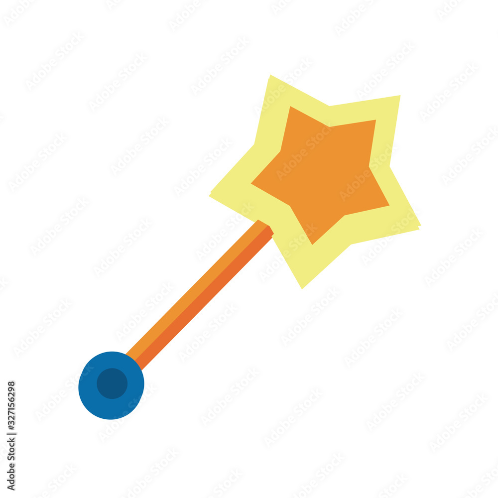 wand with star flat style icon wand with star flat style icon