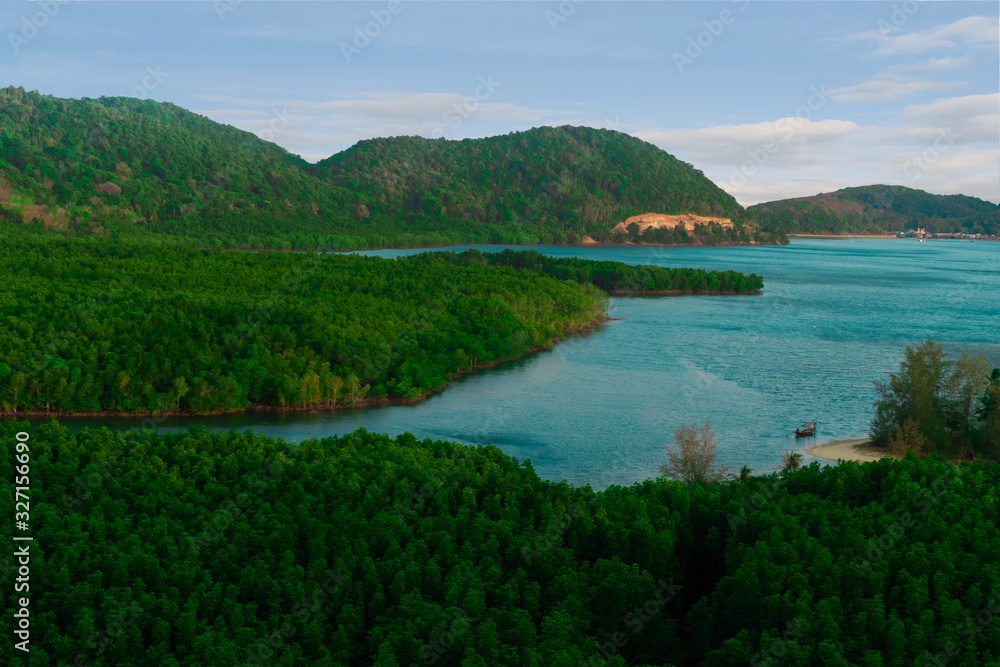 Scenery of mangrove coast of Koh Yao Yai,Phang Nga,Thailand