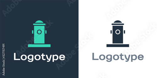 Logotype Fire hydrant icon isolated on white background. Logo design template element. Vector Illustration