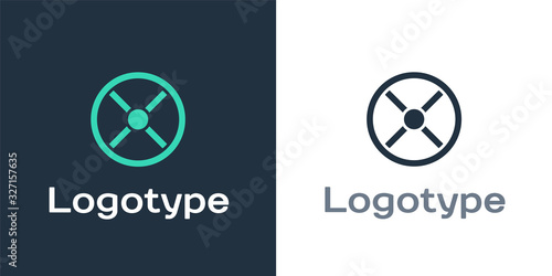 Logotype Industry valve icon isolated on white background. Logo design template element. Vector Illustration