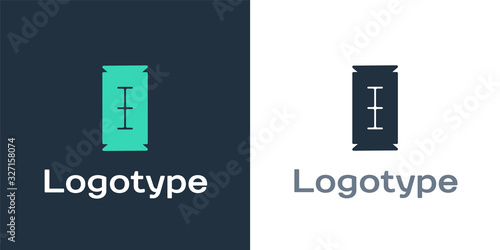 Logotype Blade razor icon isolated on white background. Logo design template element. Vector Illustration