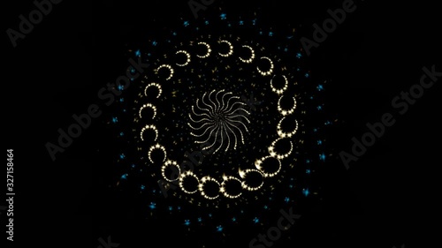 4k Background motion Abstract multicolored motion graphics background Seamless rotating loop mandala art