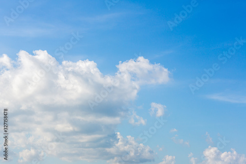 Blue sky background with tiny clouds. Sky is a beautiful patterned cloud in the daytime during the summer is a panoramic image.