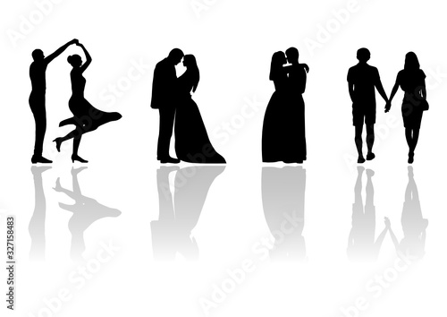 Couple's Silhouette. vector file